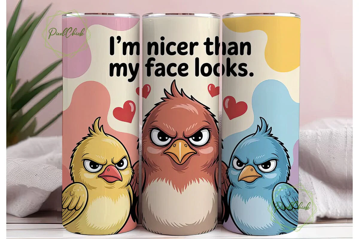 Grumpy Birds 20oz Tumbler Wrap - Image 3