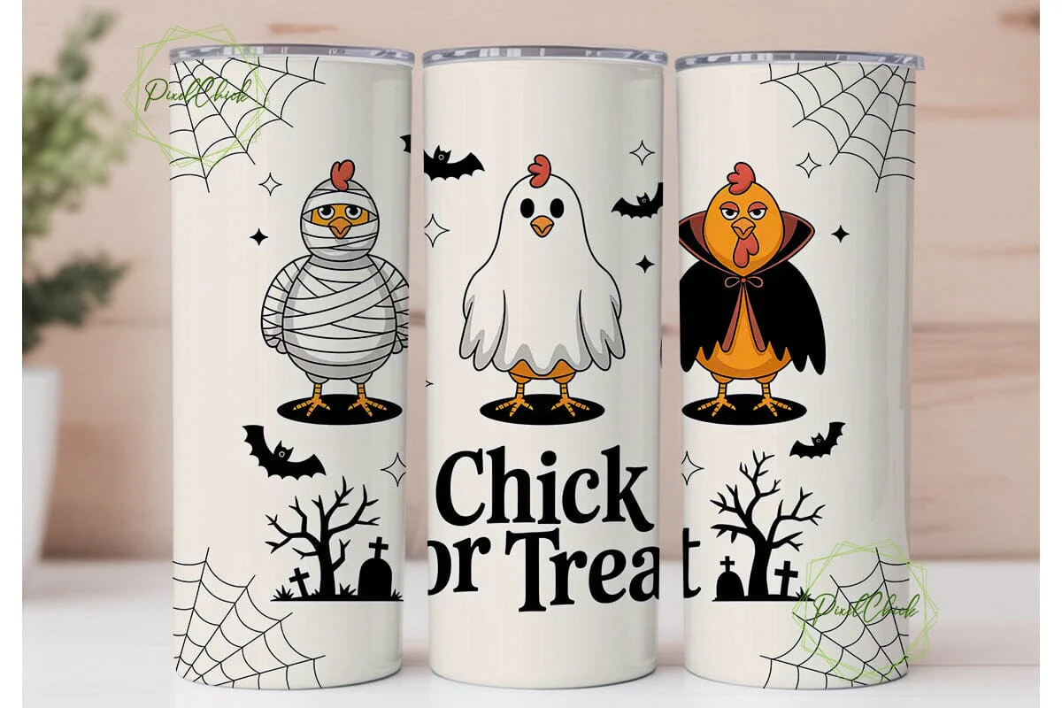 Halloween Chickens 20oz Tumbler Wrap - Image 2