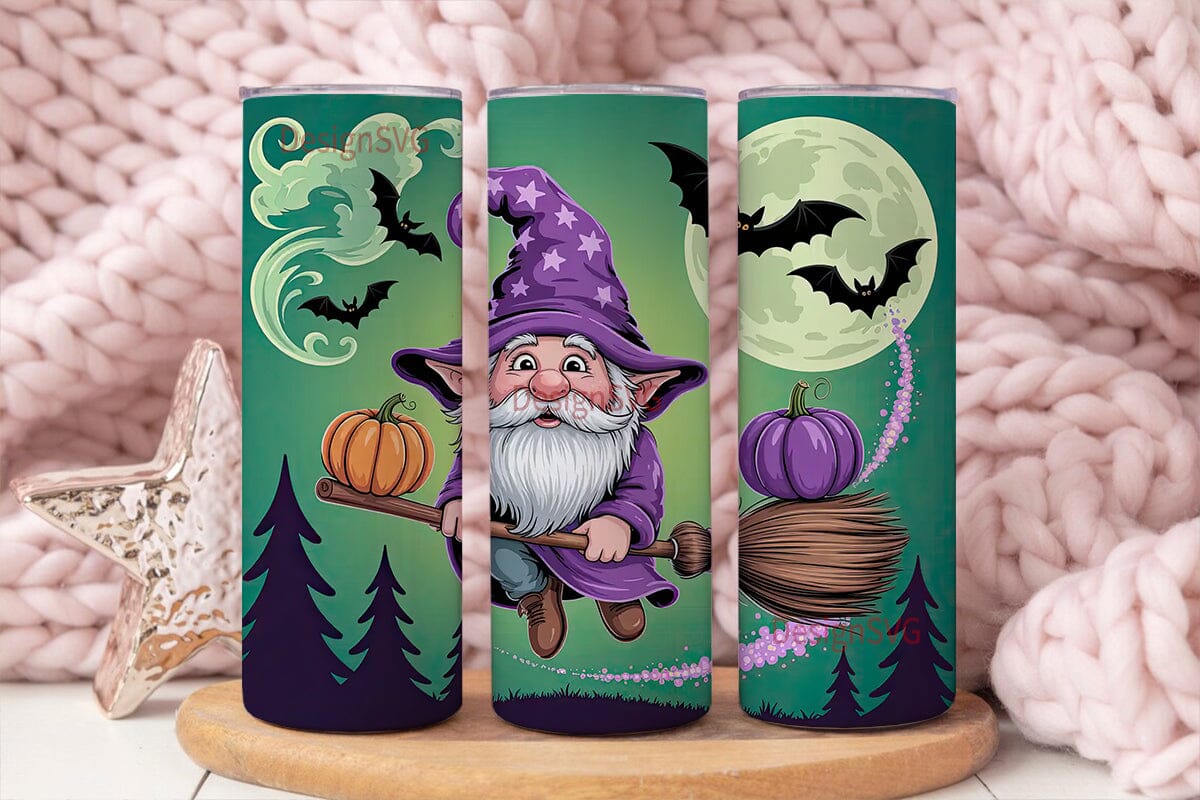 Halloween Gnome Wizard 20oz Tumbler Wrap