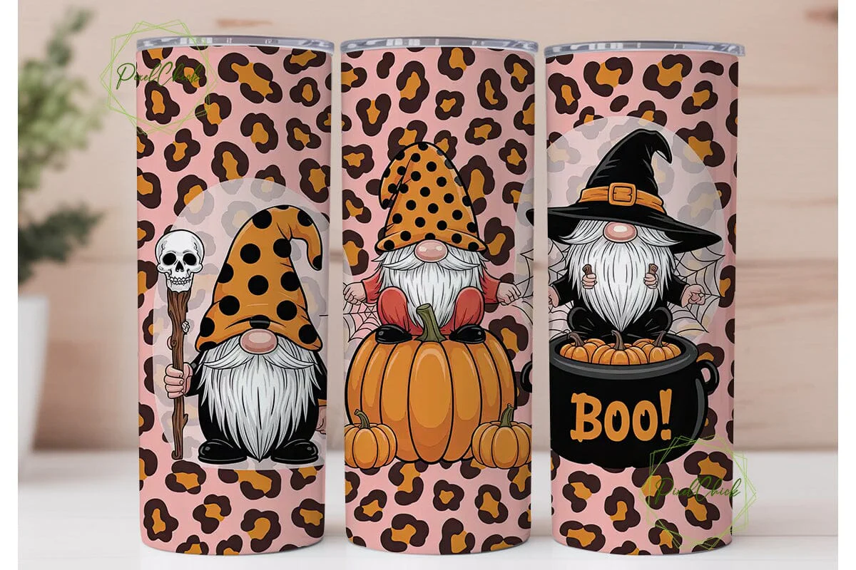 Halloween Gnomes 20oz Tumbler Wrap - Image 2