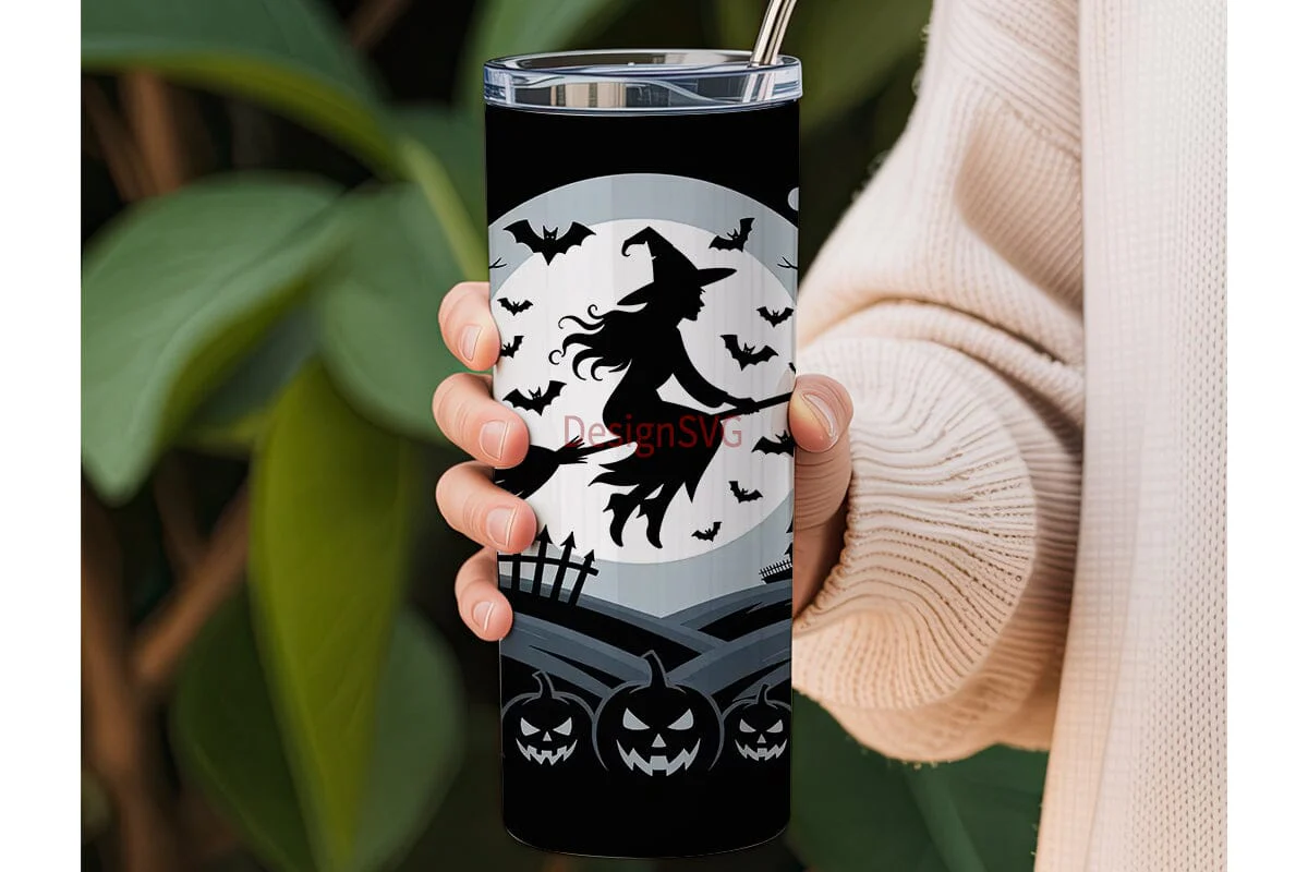 Halloween Witch 20oz Tumbler Wrap - Image 3