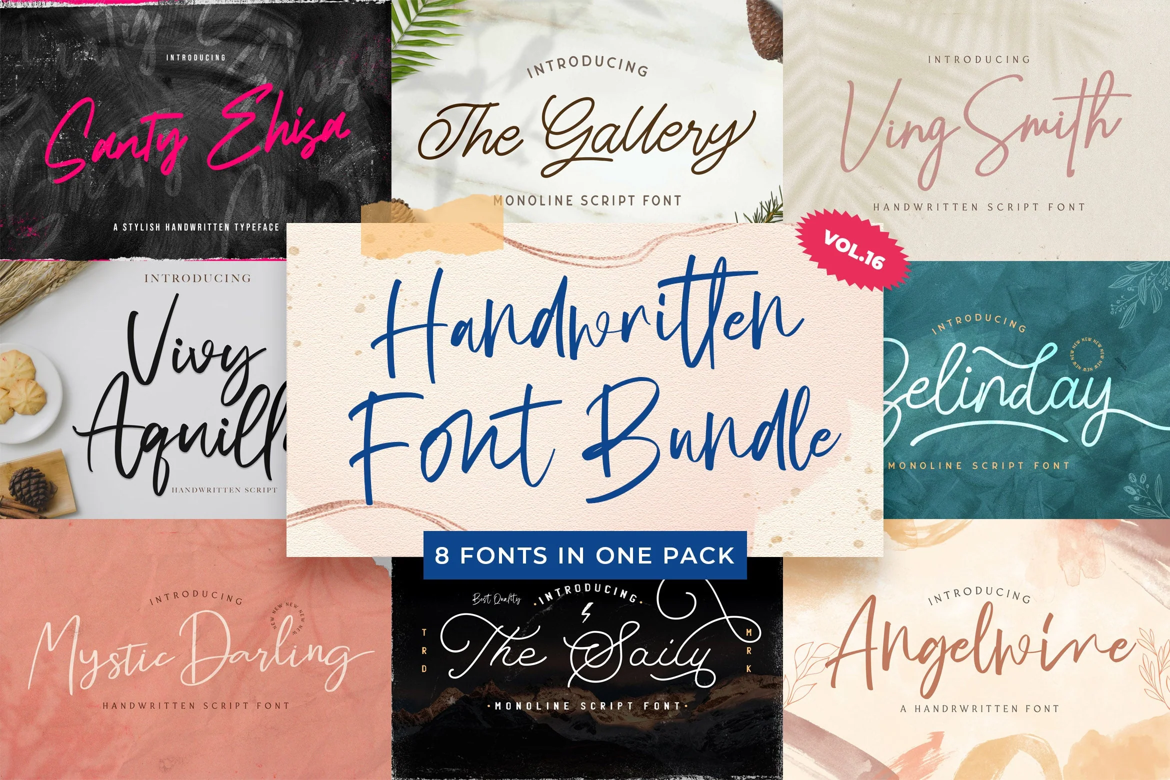 Handwritten Font Bundle Vol 16