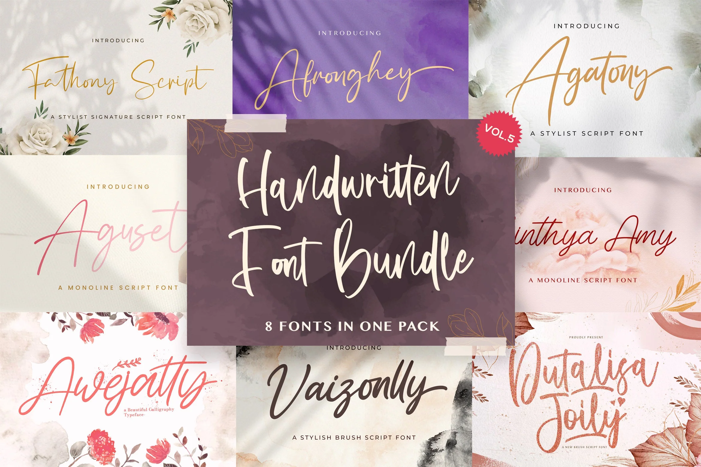 Handwritten Font Bundle Vol 5