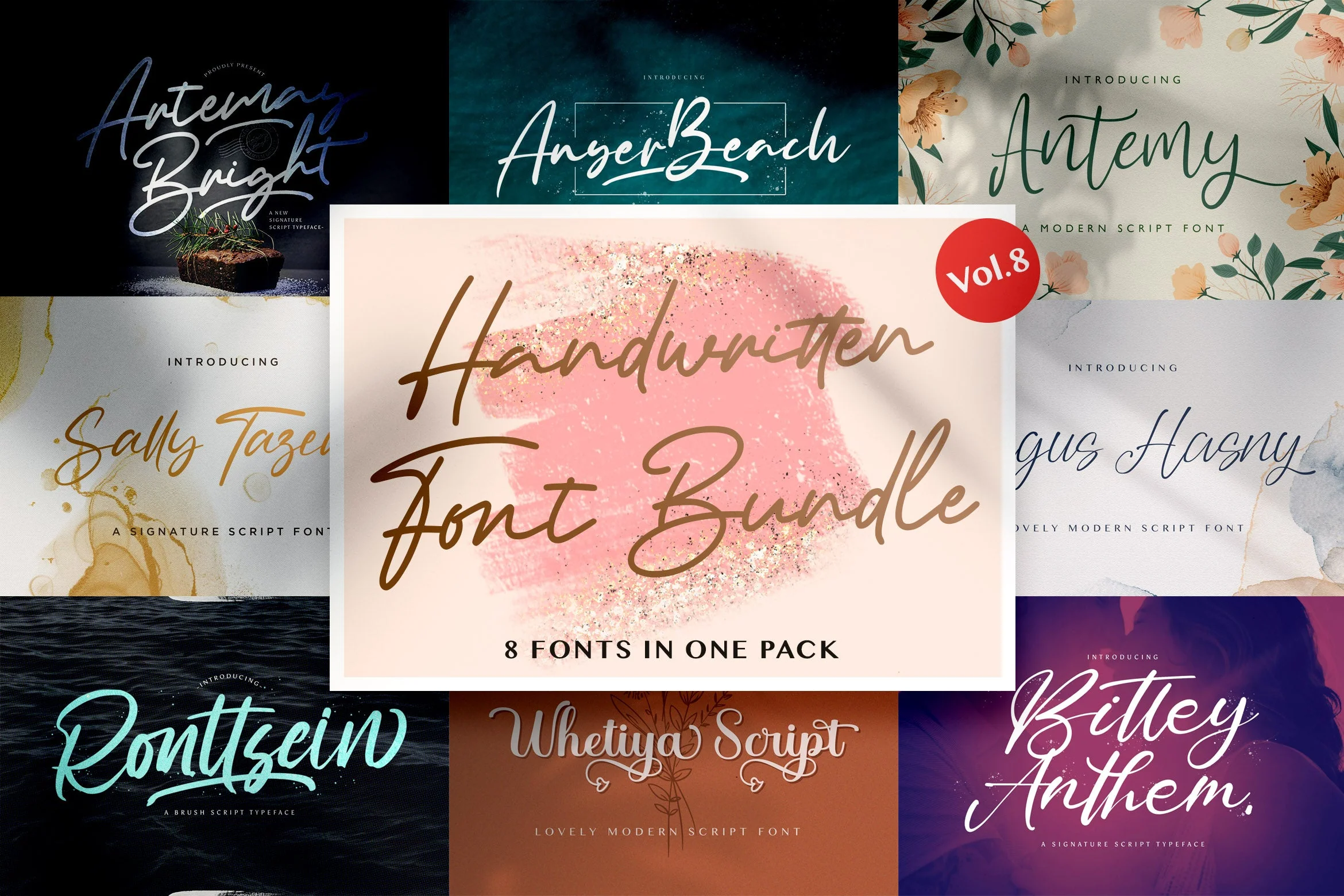 Handwritten Font Bundle Vol 8