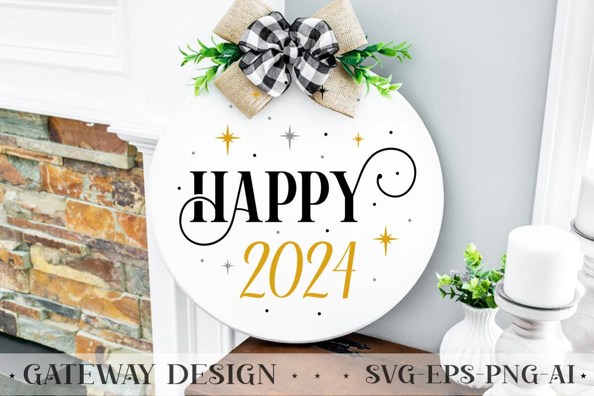 Happy 2024 Sign Svg Design