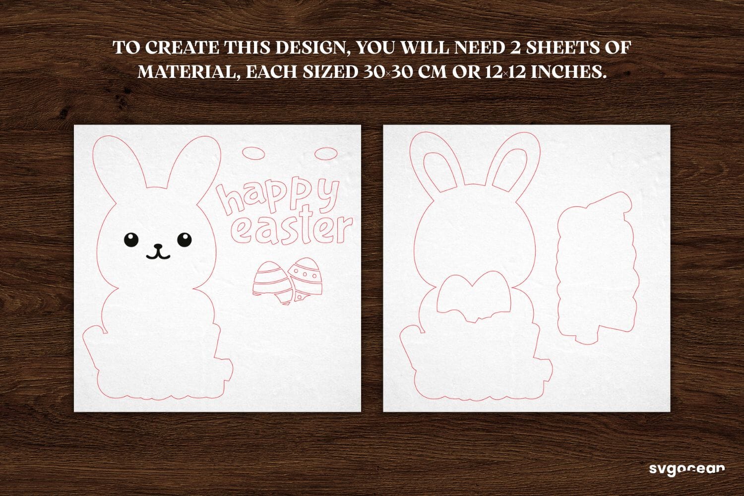 Happy Easter Bunny Door Sign Laser Cut - Image 3