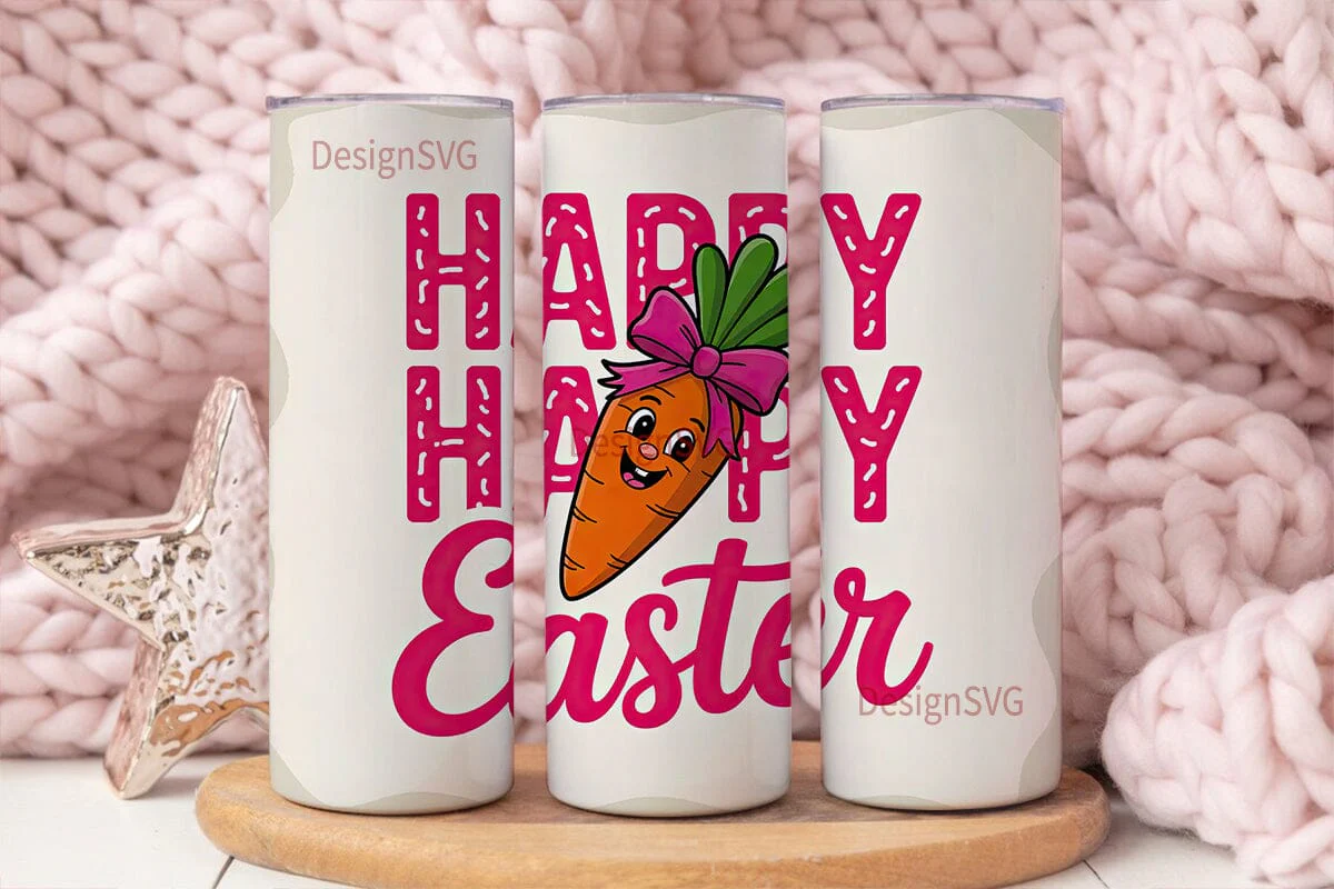 Happy Easter Carrot 20oz Tumbler Wrap