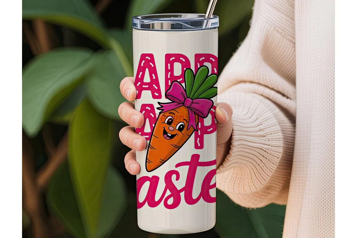 Happy Easter Carrot 20oz Tumbler Wrap - Image 3