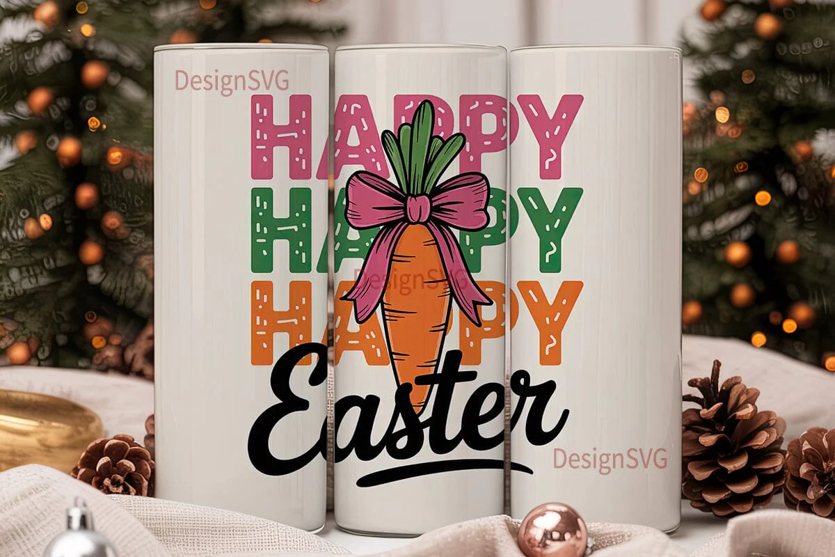 Happy Easter Carrot 20oz Tumbler Wrap - Image 2