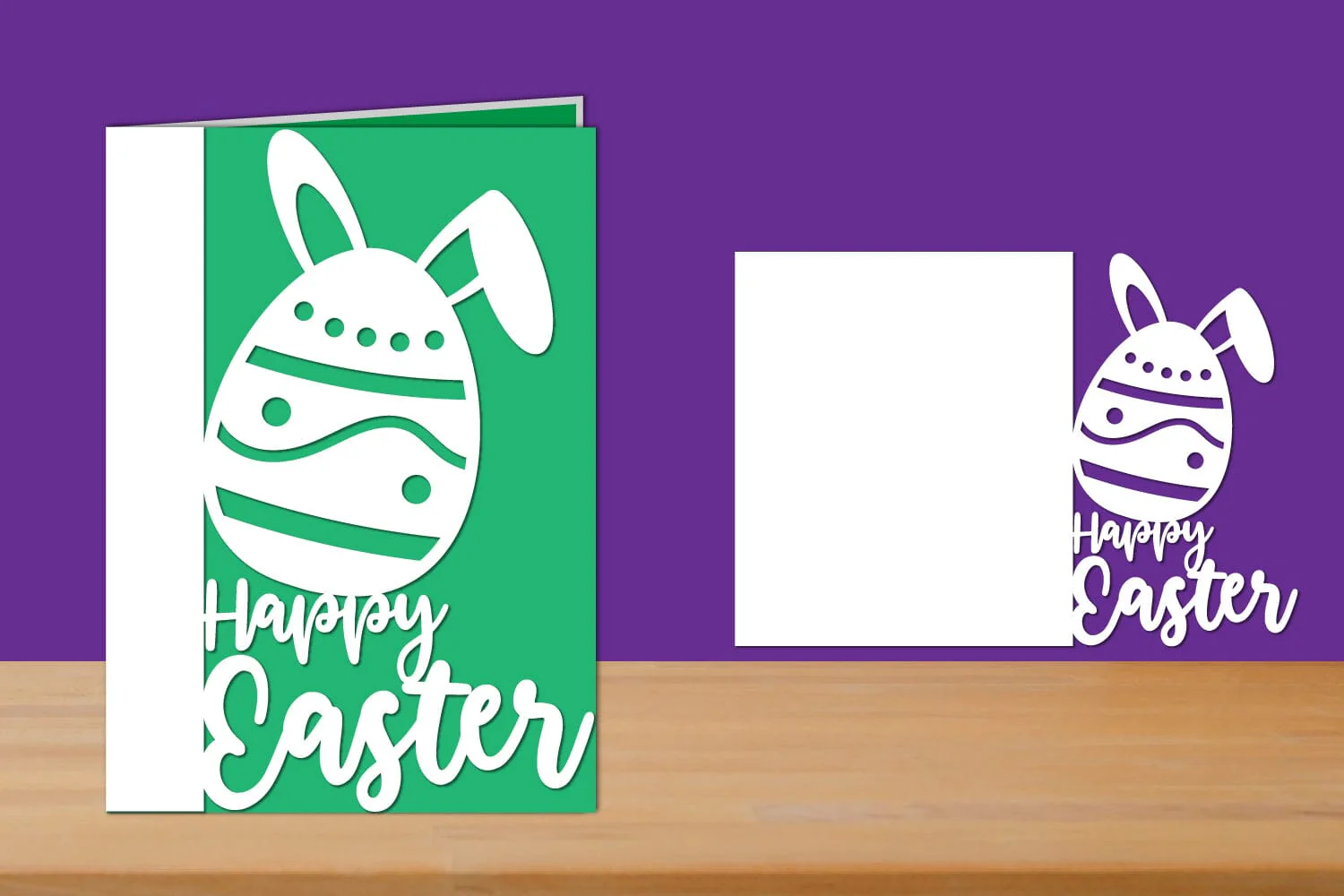 Happy Easter Papercut Card, Easter Folded Card