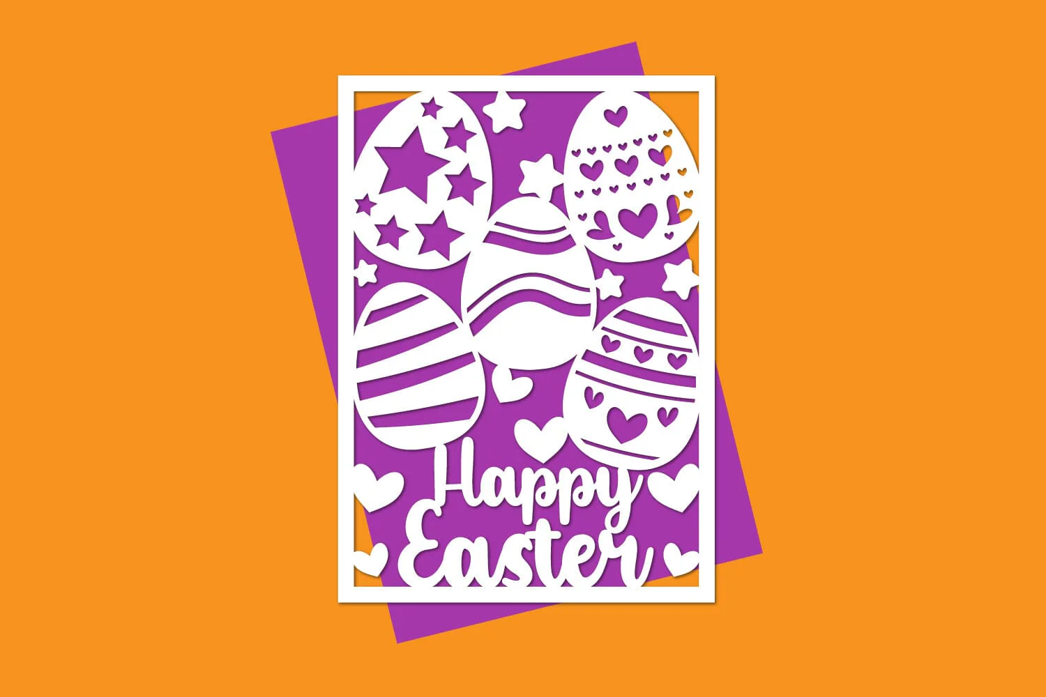 Happy Easter Papercut, Easter Card, Happy Easter Cut files svg eps ai png dxf