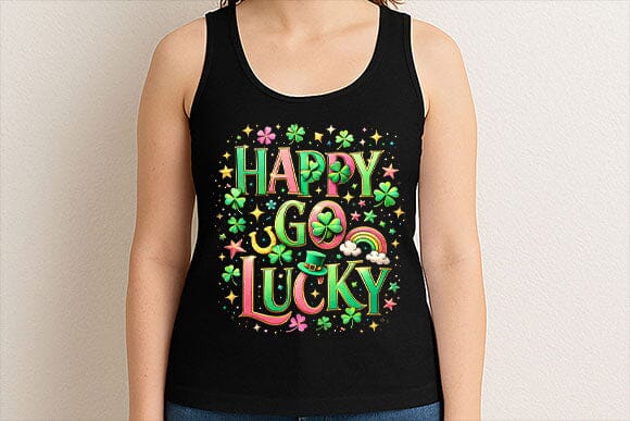 Happy Go Lucky PNG | St Patrick’s Day Sublimation Design - Image 3
