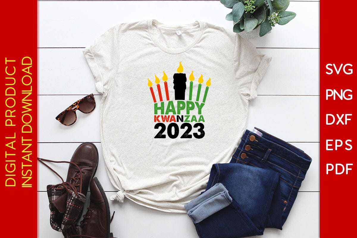 Happy Kwanzaa 2023 SVG PNG EPS Cut File - Image 2
