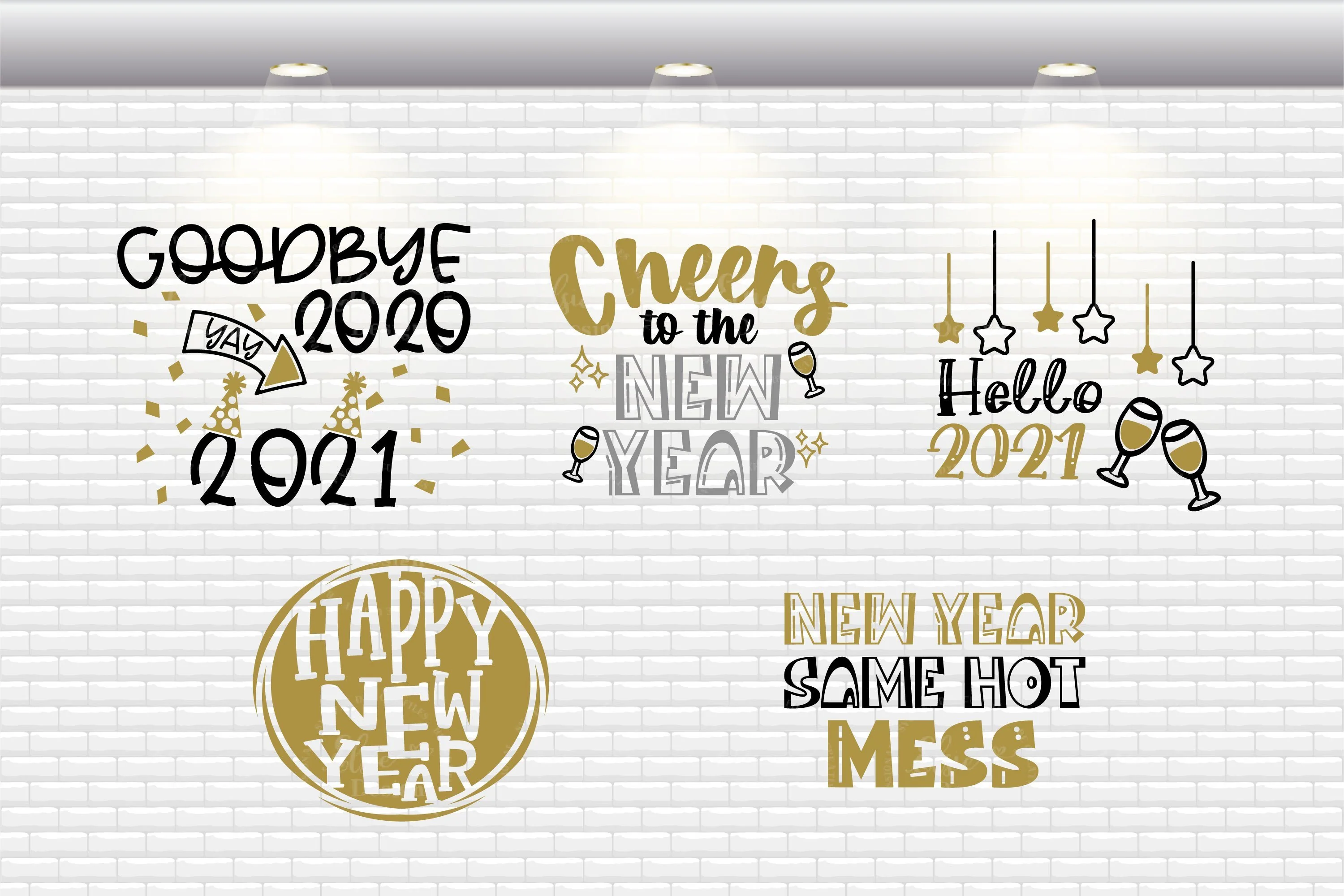 Happy New Year 2021 Bundle - SVG, PNG, DXF, EPS - Image 3