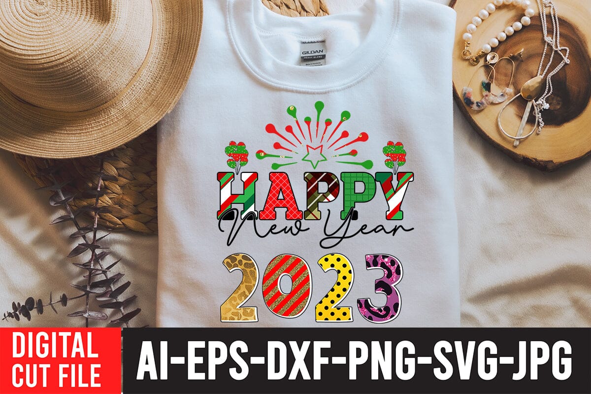 Happy New Year 2023 Sublimation Design, New Year Sublimation Design - Image 3