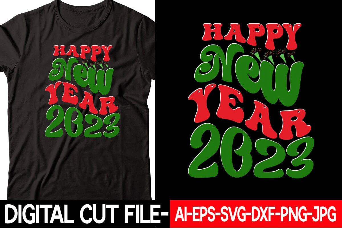 Happy New Year 2023 SVG cut file