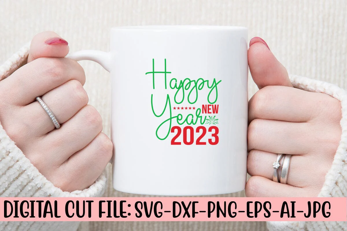 Happy New Year 2023 SVG Cut File - Image 3