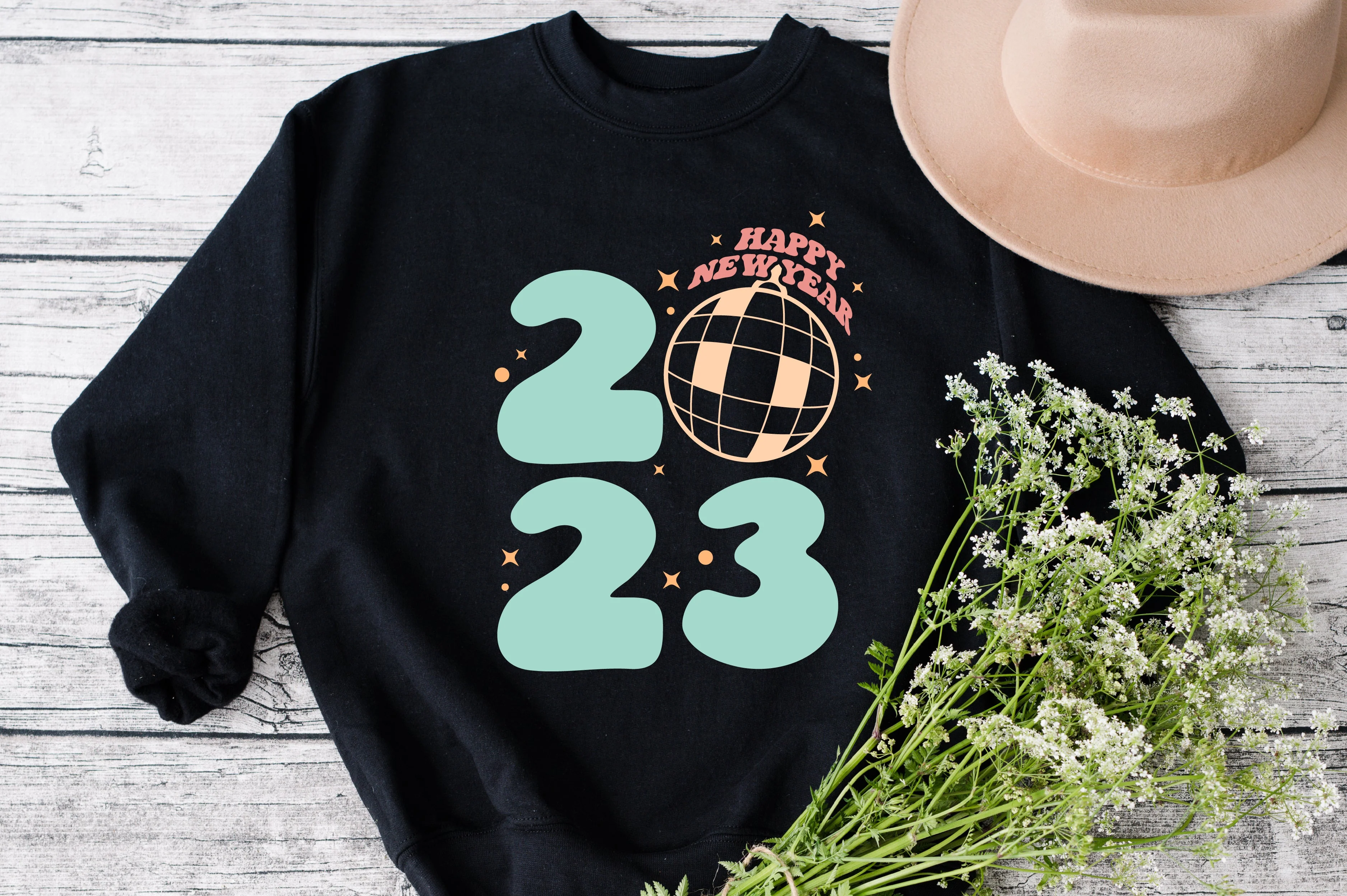 Happy New Year 2023 SVG, Happy New Design, 2023, Cricut Cut File, Sublimation, Printable, Clip Art, Instant Download svg png dxf eps cameo - Image 3