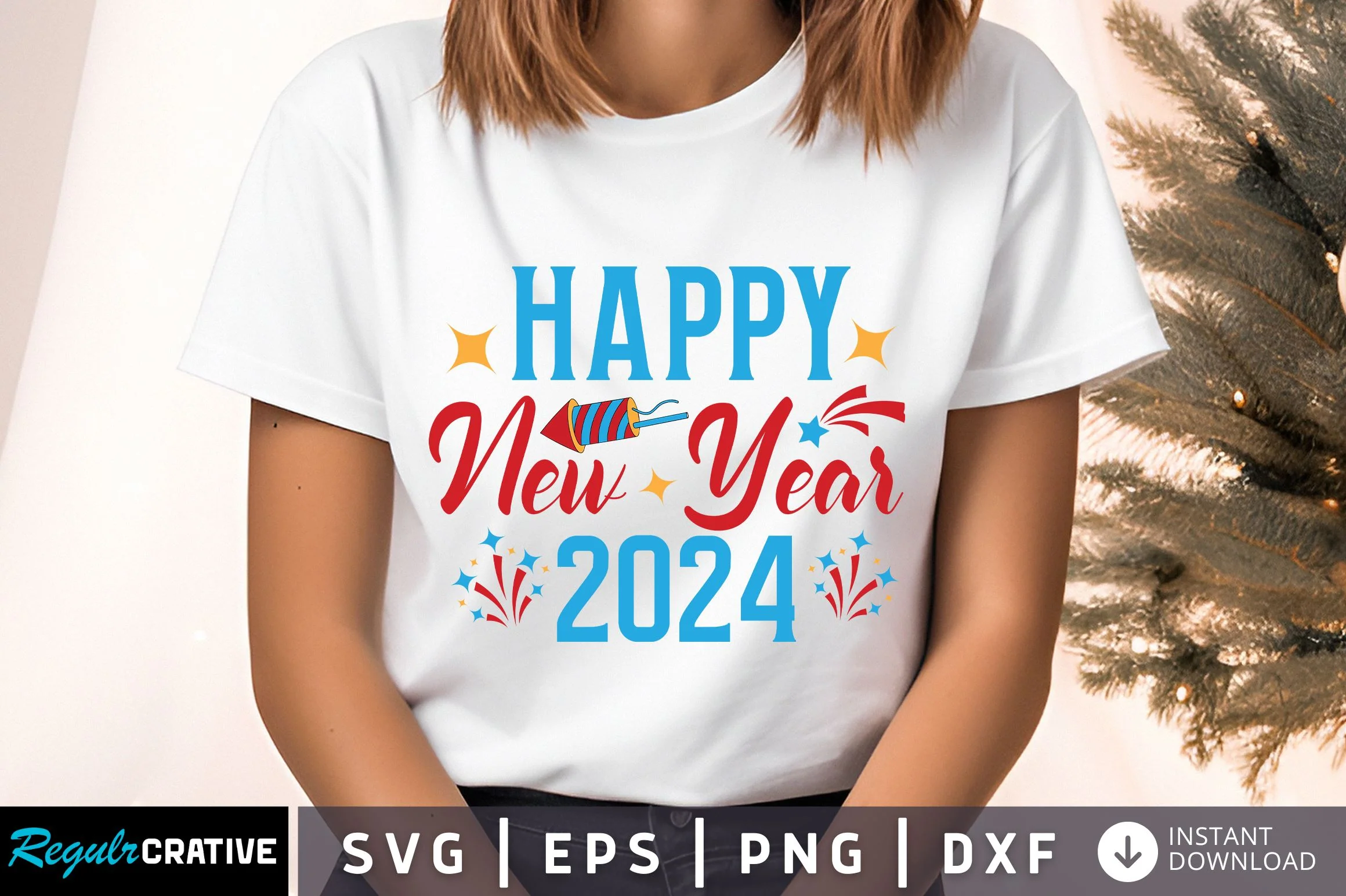 Happy new year 2024 svg design