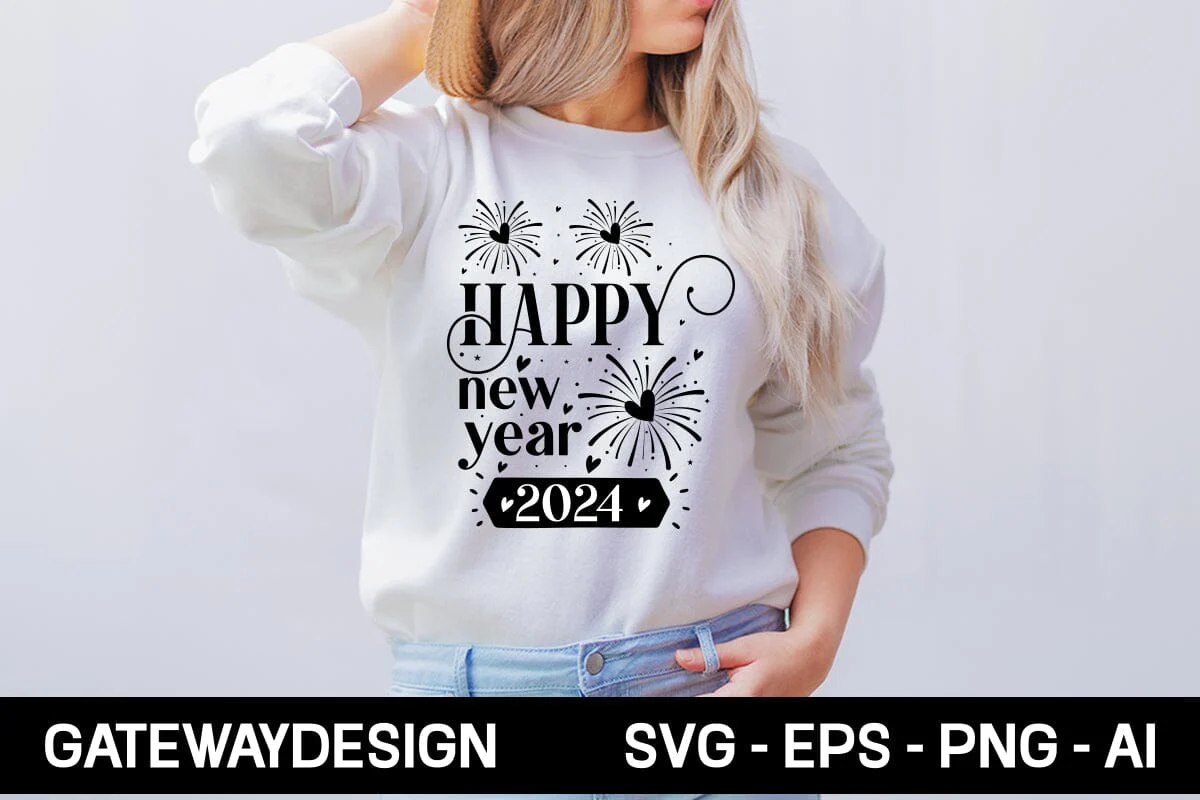 Happy New Year 2024 svg design