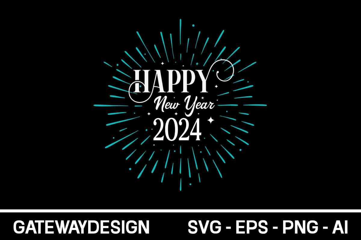 Happy New Year 2024 Svg Design