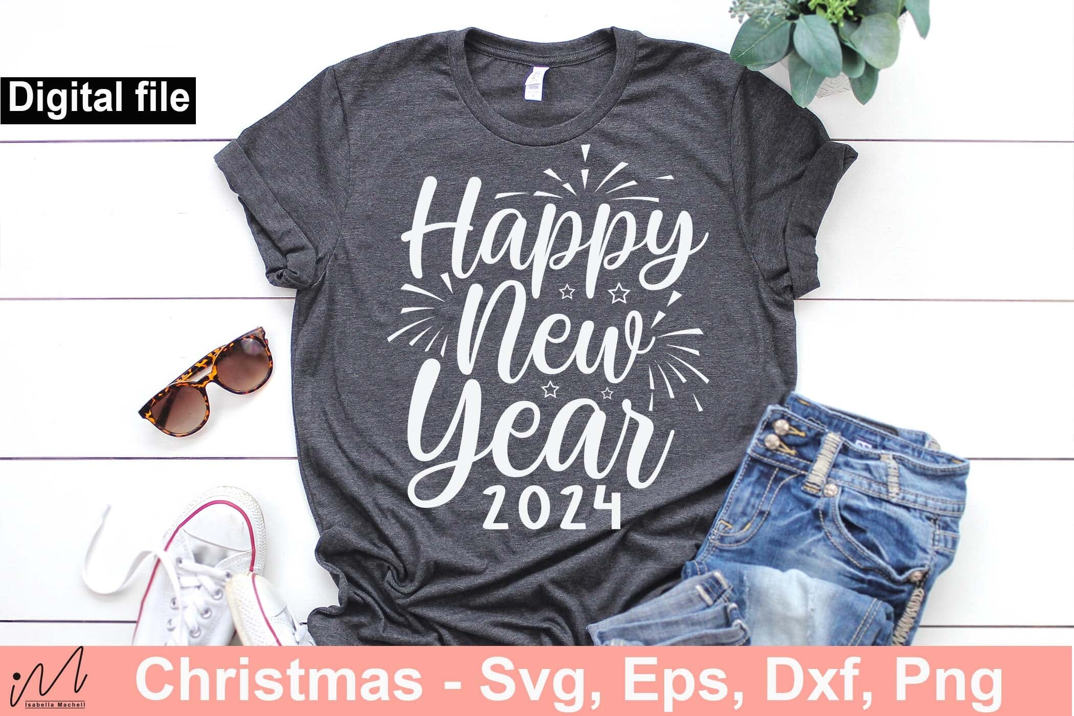 Happy new year 2024 svg, Happy new year 2024 svg, Happy new year t shirt, Gift of New year, First day of 2024 svg, Last day of 2023 svg, Bless of new year svg - Image 4
