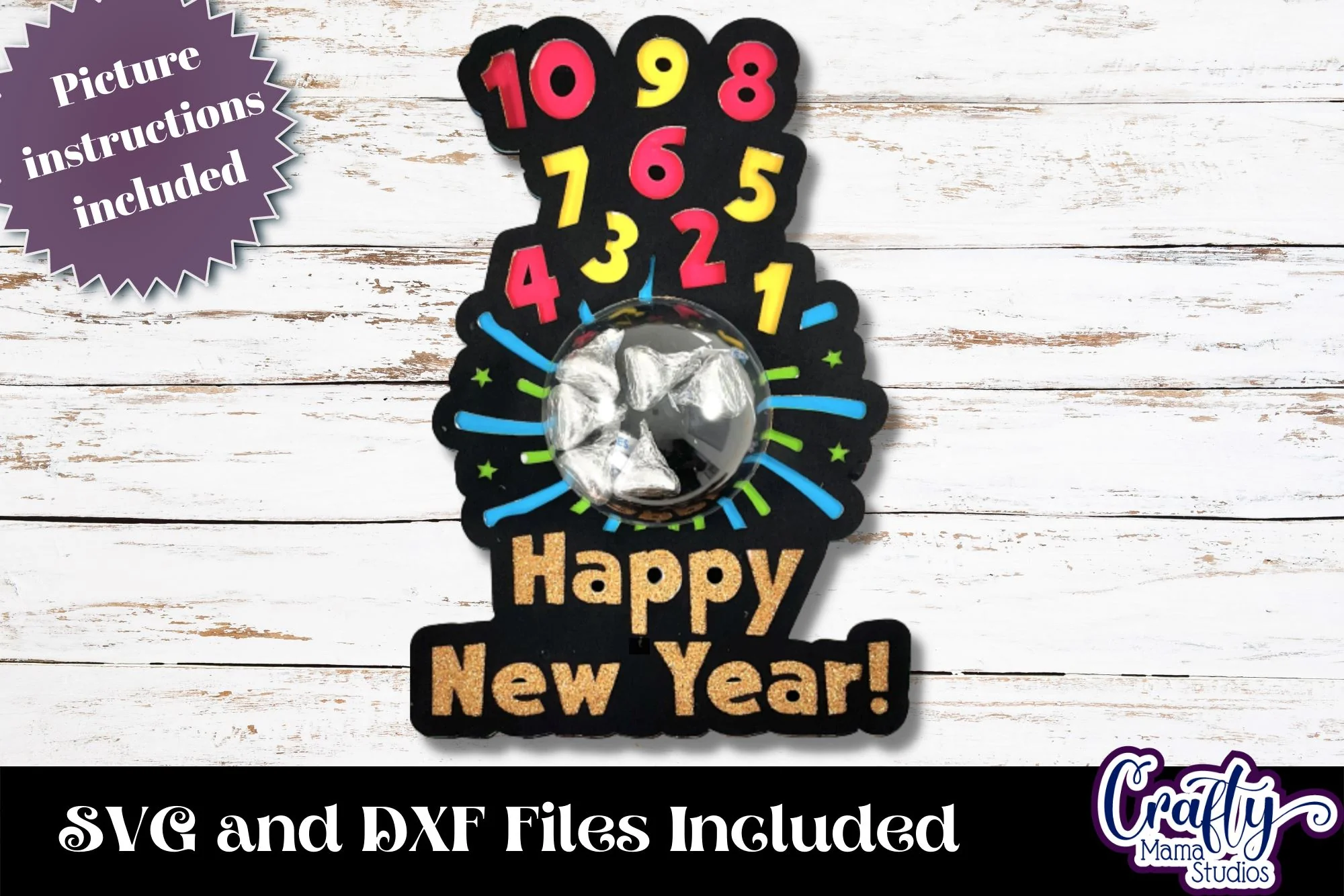 Happy New Year Candy Dome Holder, 2023 Candy Ornament Bundle - Image 4