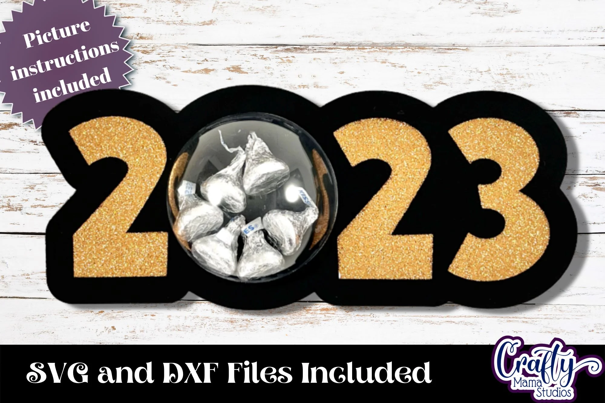 Happy New Year Candy Dome Holder, 2023 Candy Ornament Bundle - Image 6