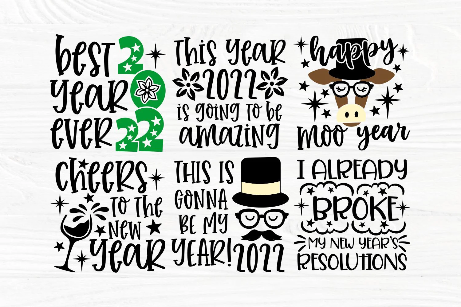 Happy New Year SVG Bundle, Hello 2022 Svg Cut File - Image 3