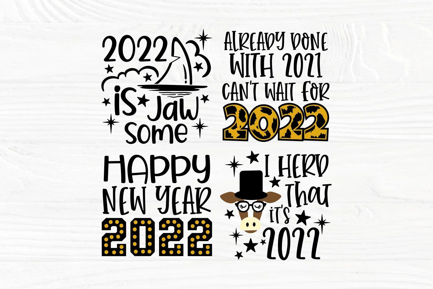 Happy New Year SVG Bundle, Hello 2022 Svg Cut File - Image 5