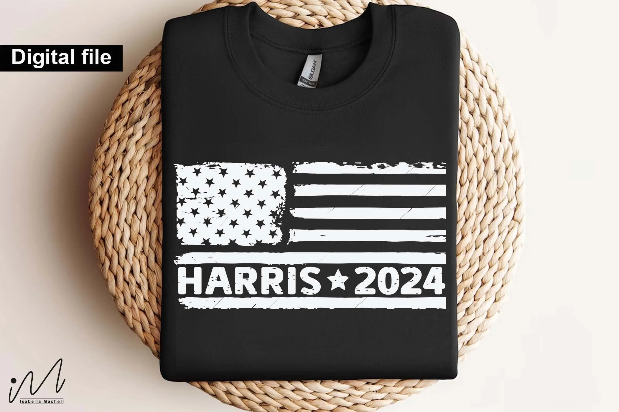 Harris 2024 t shirt svg, USA flag svg,  I'm voting Kamala,Kamala Harris 2024,Democratic t shirt,Kamala Harris svg,Gift for Her,Kamala Harris t shirt,Madam President - Image 3