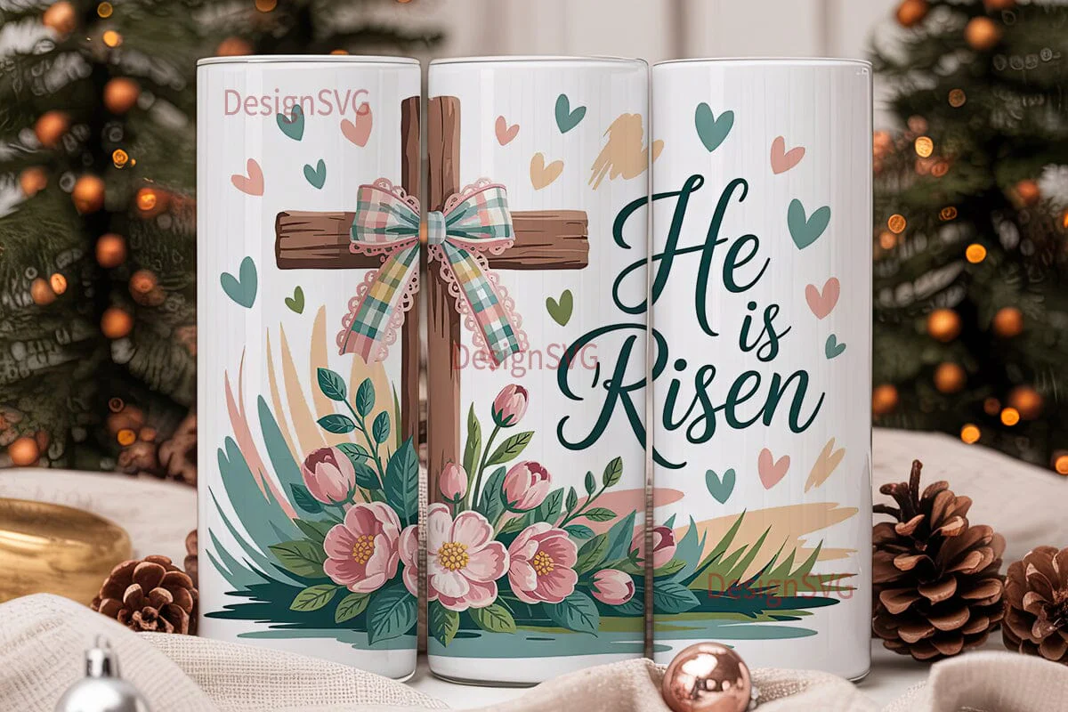 He Is Risen 20oz Tumbler Wrap - Image 2