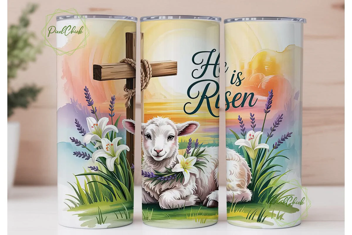 He Is Risen Lamb 20oz Tumbler Wrap