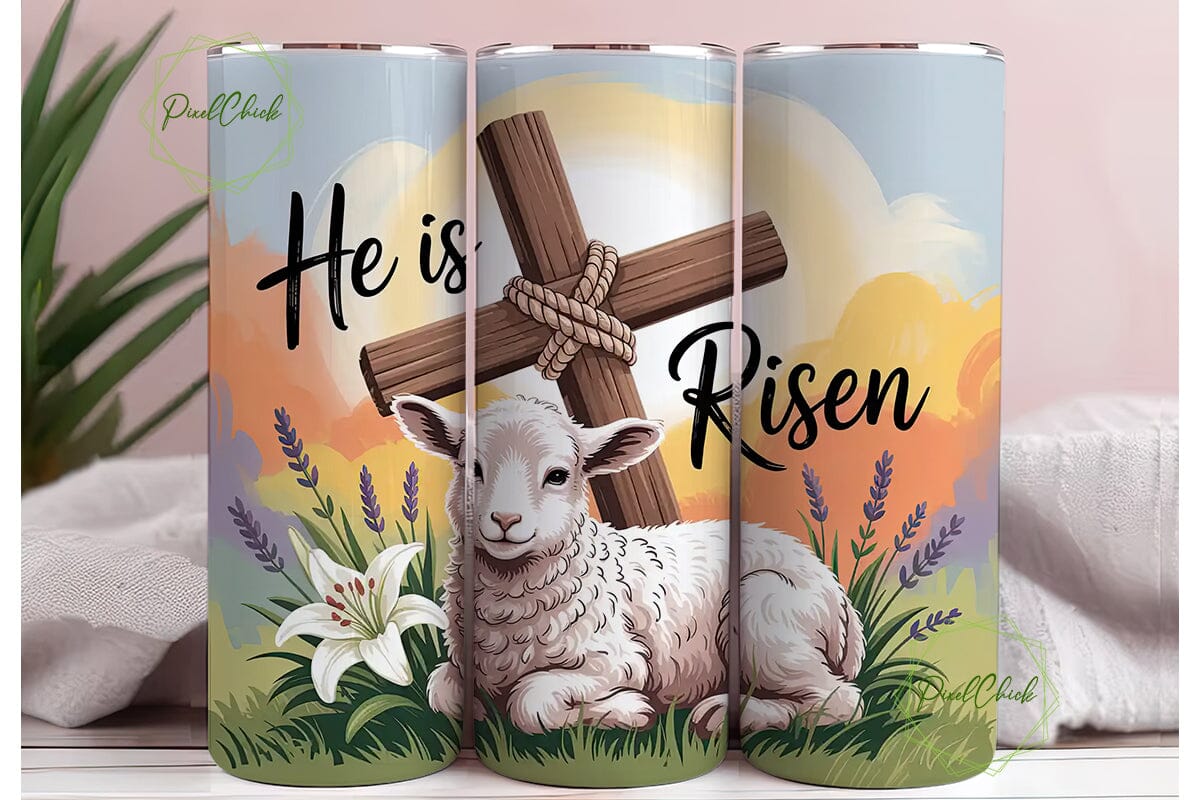 He Is Risen Lamb 20oz Tumbler Wrap - Image 3