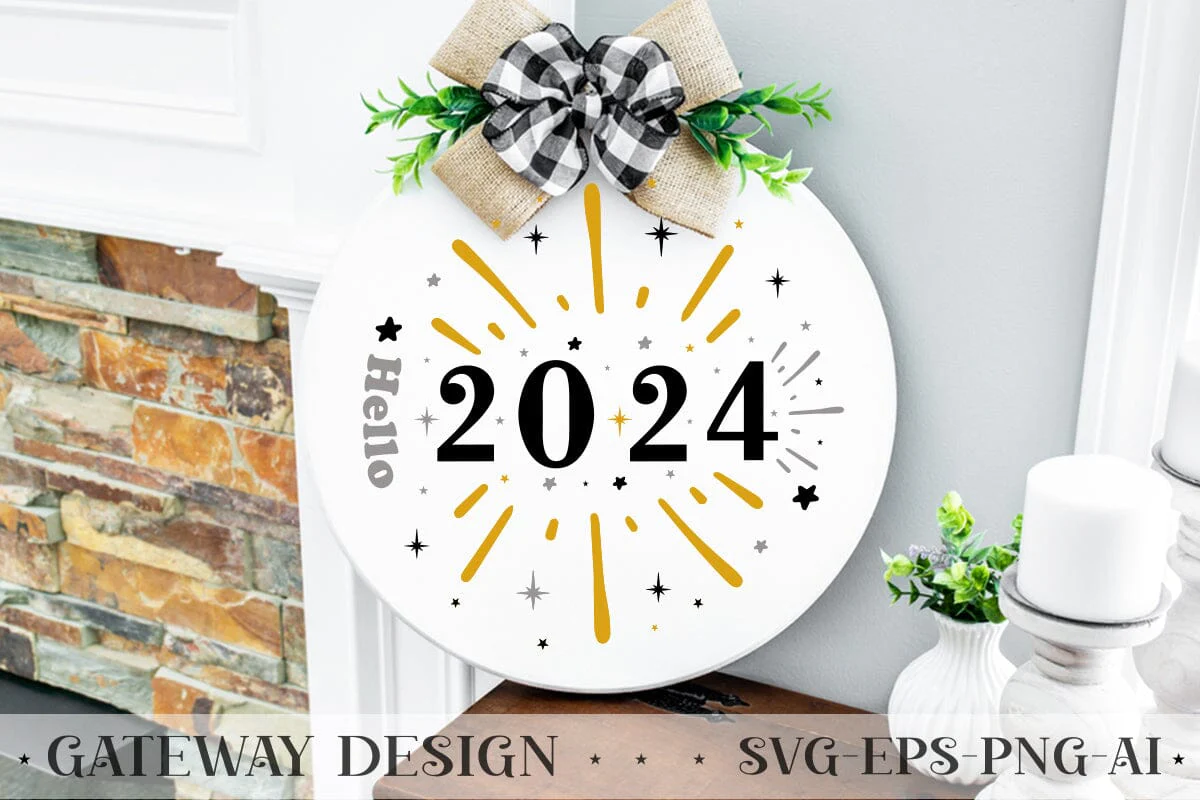 Hello 2024 Sign Svg Design