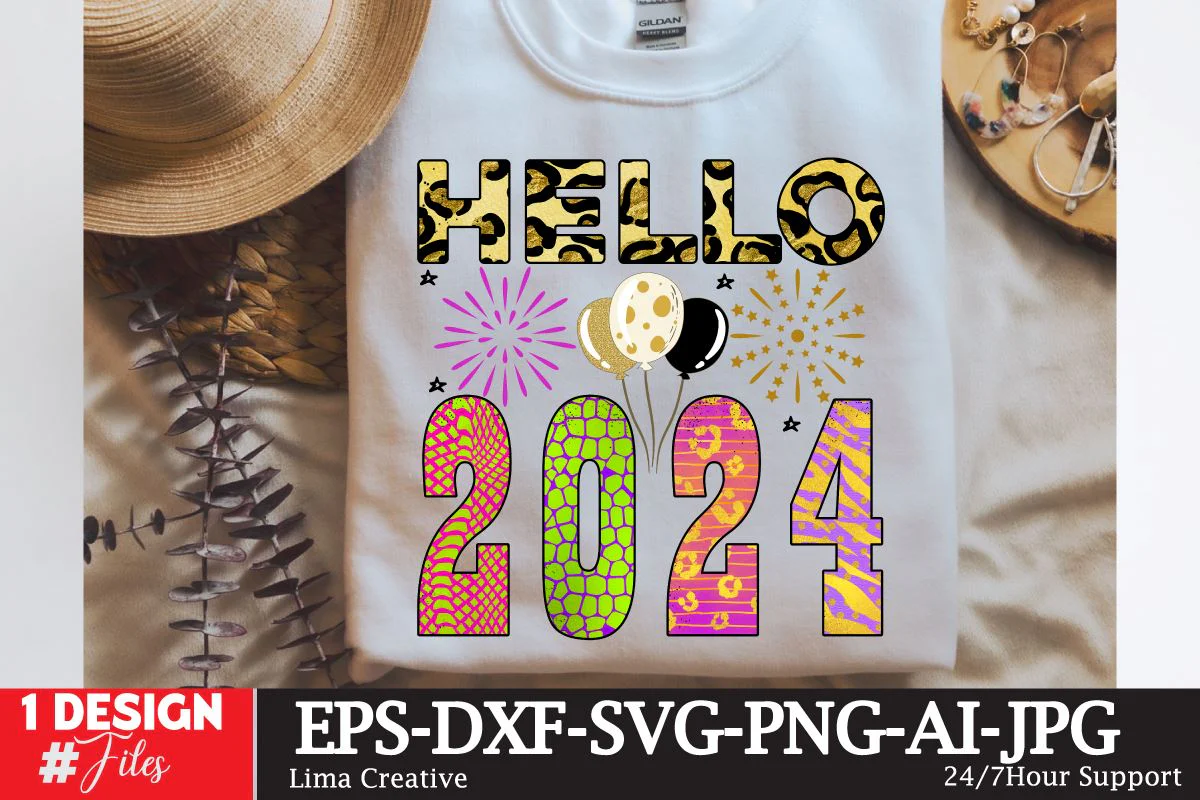 Hello 2024 Sublimation PNG ,Happy NEw Year Sublimation Design,New Year SVG Cut File,HAppy New Year Sublimation Bundle,New Year T-shirt Design,New Year Qutes,New Year Clip Art,New Year Sublimation PNG Bundle - Image 5