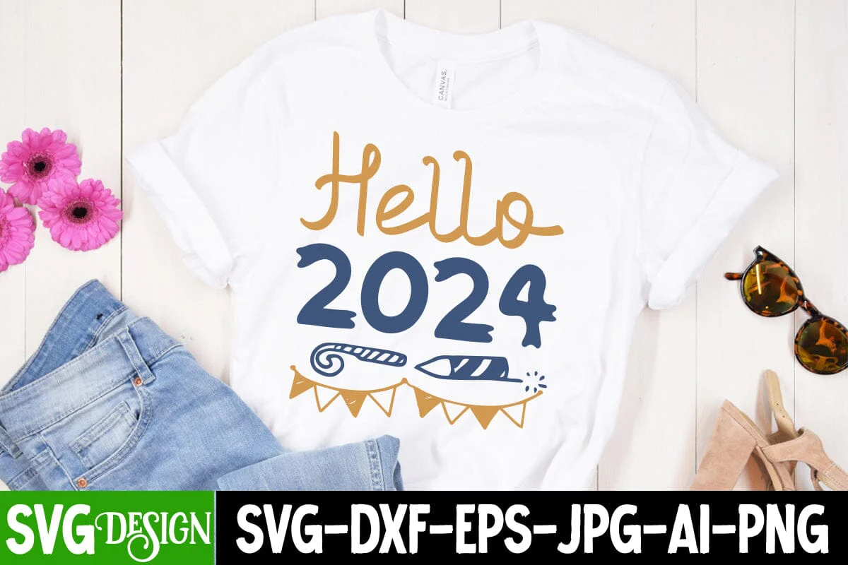 Hello 2024 SVG Cut File, Hello 2024 SVG Quotes, Hello 2024 Sublimation Design, New Year 2024 SVG Cut File, 2024 New Year SVG bundle,New Year SVG Design 2024