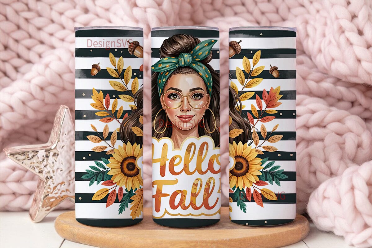 Hello Fall Sunflower 20oz Tumbler Wrap