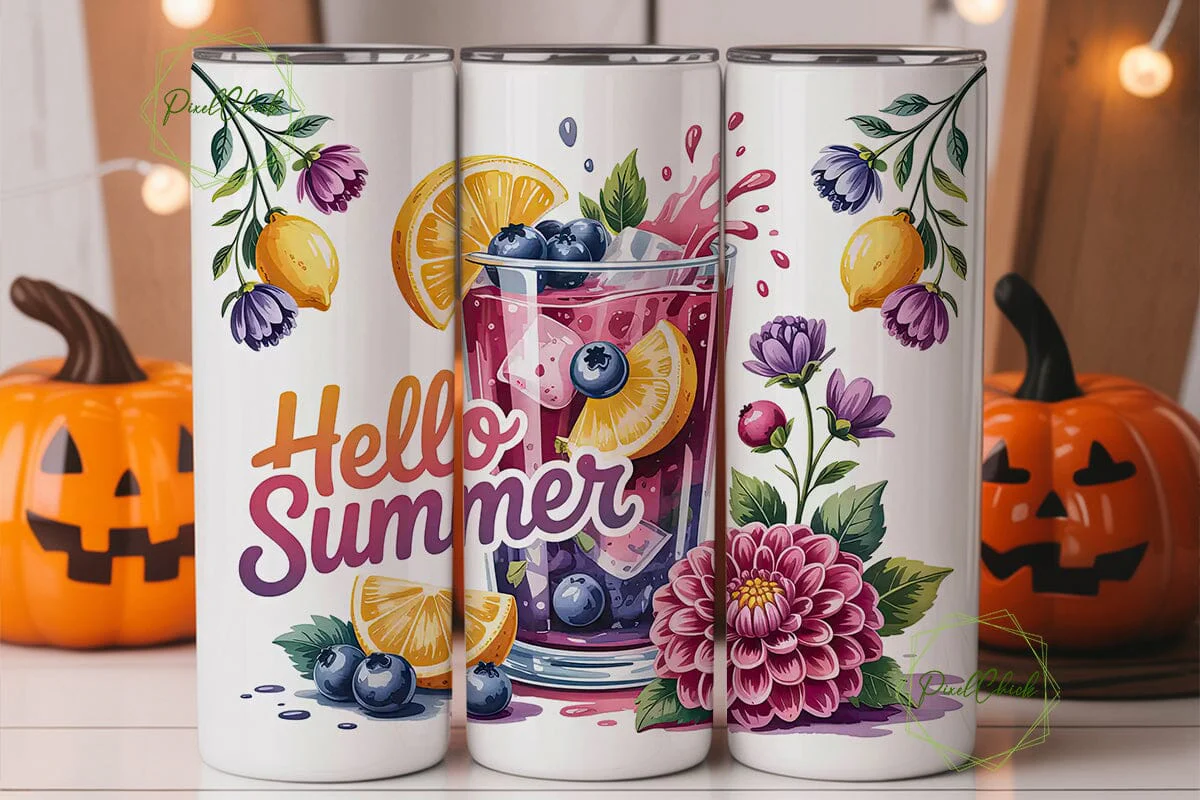 Hello Summer 20oz Tumbler Wrap - Image 2