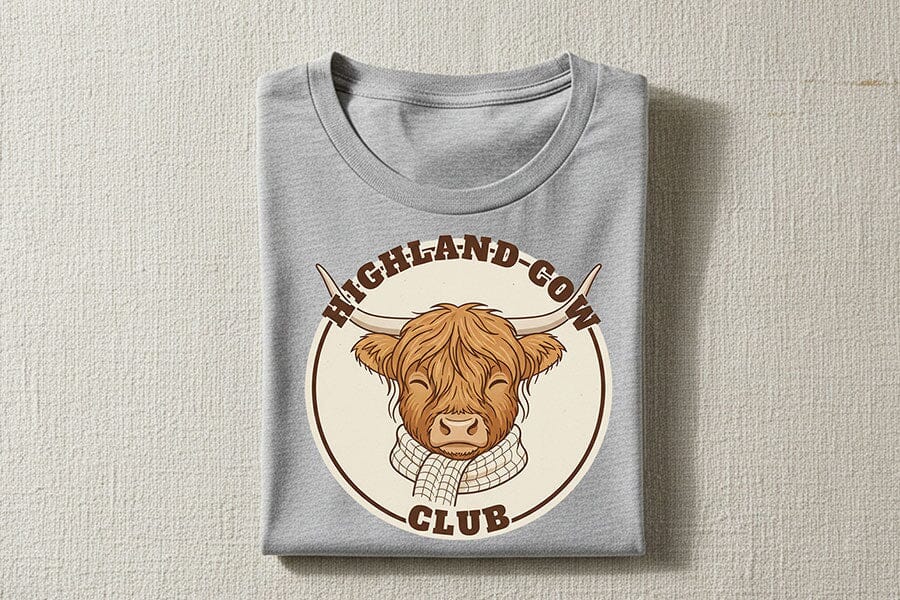 Highland Cow Club Png, Cute Highland Cow Logo Png, Western Farm Animal Design, Cozy Cow Clipart, Country Boutique Sublimation Graphic - Image 5