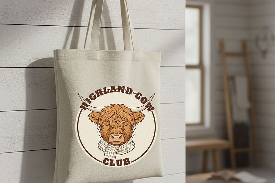 Highland Cow Club Png, Cute Highland Cow Logo Png, Western Farm Animal Design, Cozy Cow Clipart, Country Boutique Sublimation Graphic - Image 8