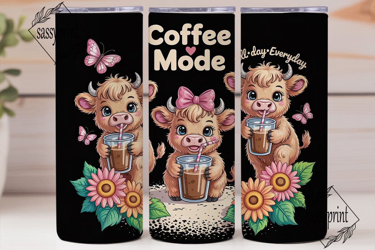 Highland Cow Coffee 20oz Tumbler Wrap - Image 2