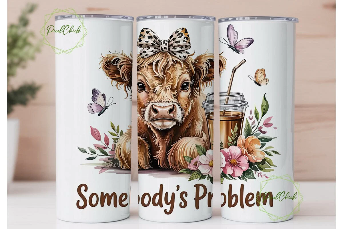 Highland Cow Iced Coffee 20oz Tumbler - Image 2