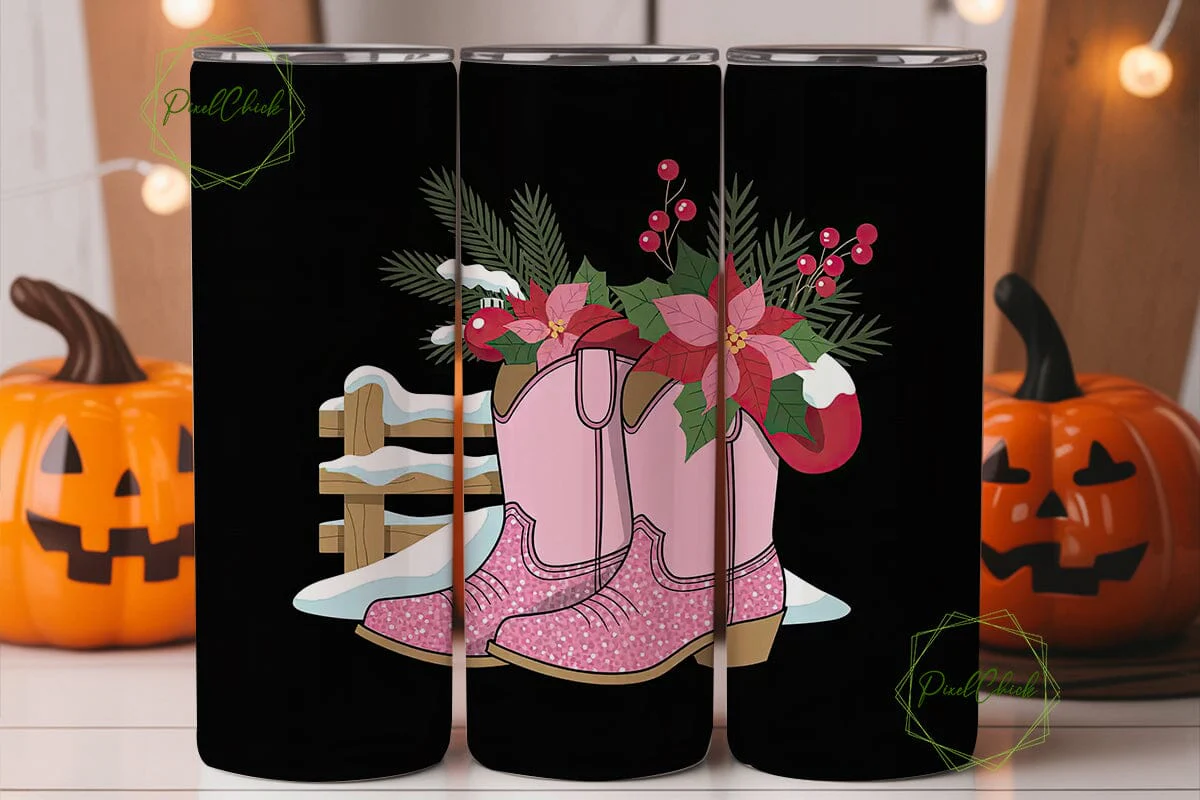 Holly Dolly Christmas 20oz Tumbler Wrap - Image 2