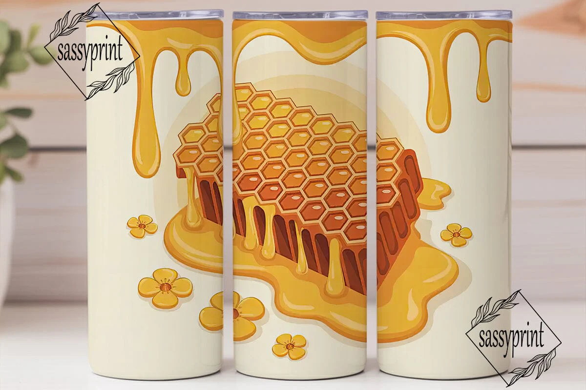 Honeycomb Honey Drip 20oz Tumbler Wrap - Image 2