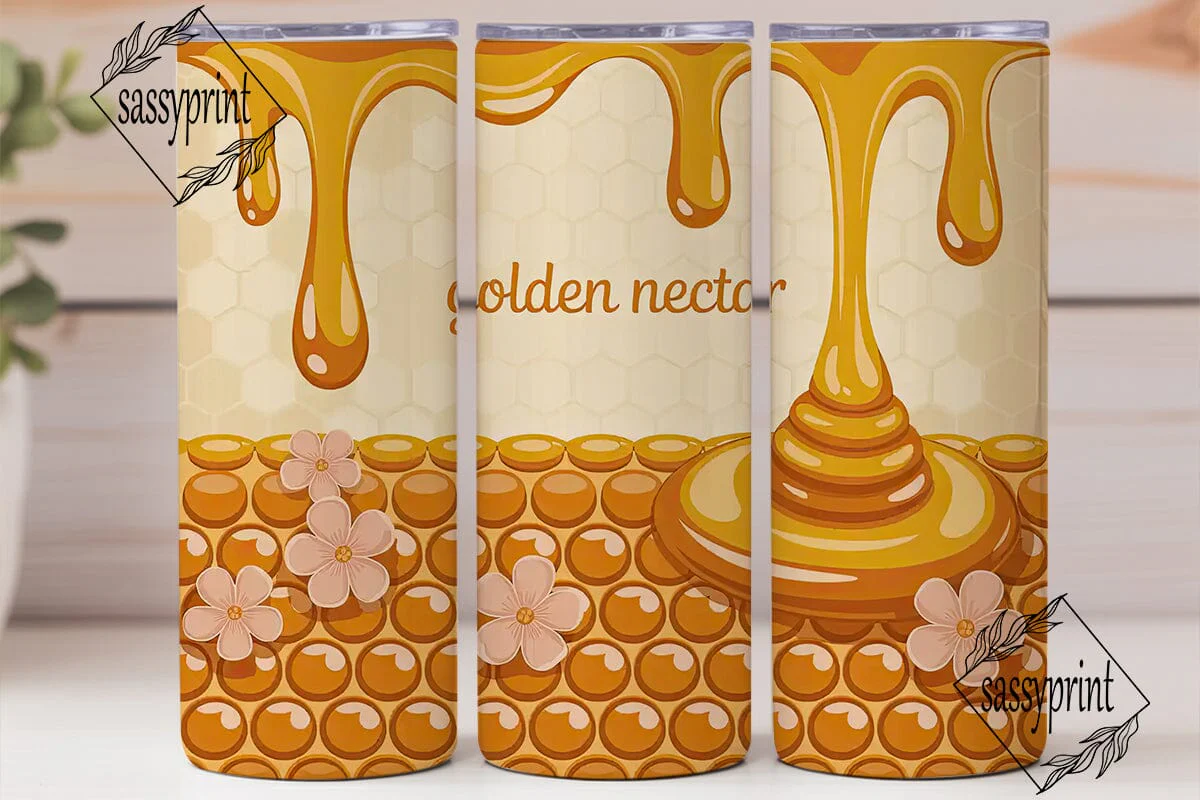 Honeycomb Honey Drip 20oz Tumbler Wrap - Image 2