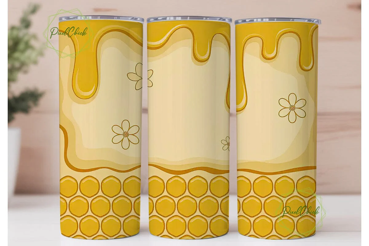 Honeycomb Honey Drips 20oz Tumbler Wrap - Image 2