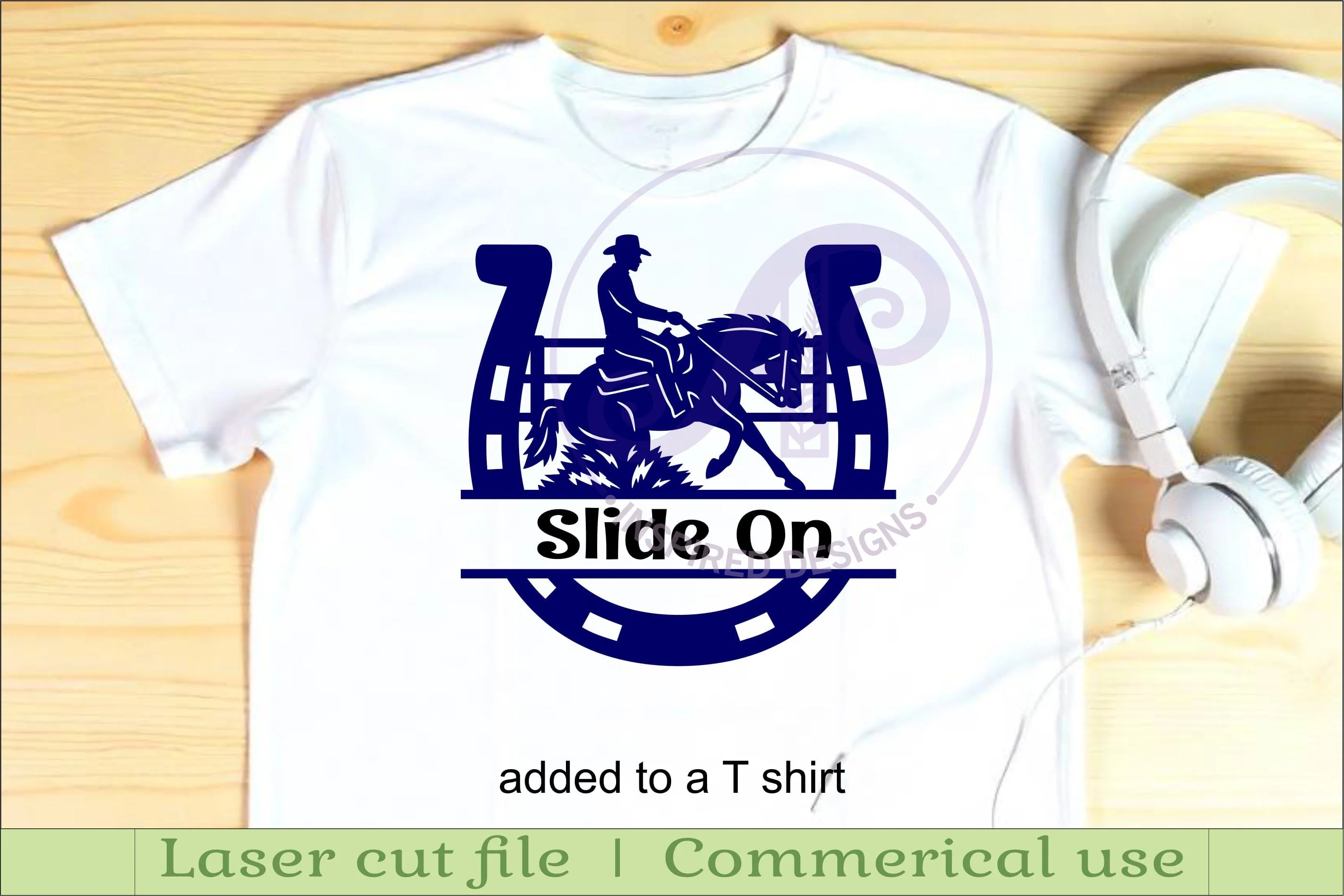 Horse Shoe Reining Name sign svg laser cut template - Image 3