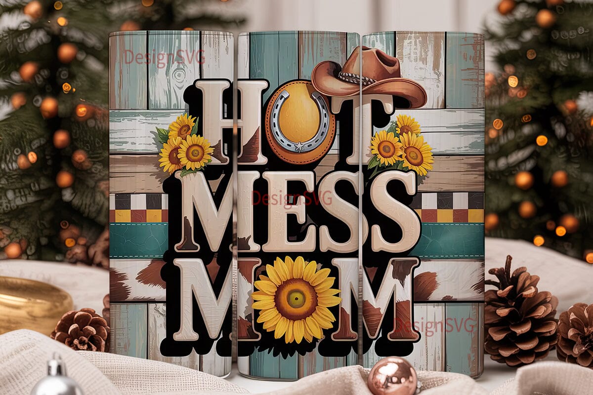 Hot Mess Mom 20oz Tumbler Wrap - Image 2