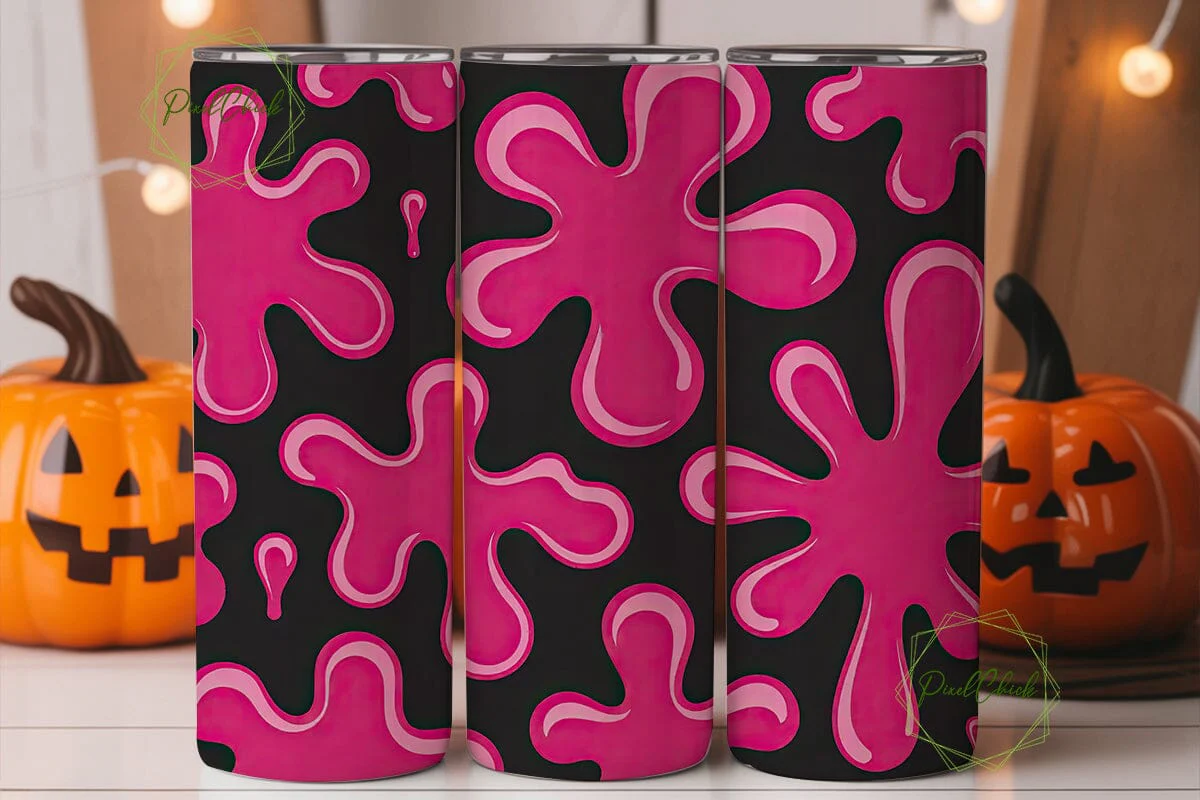 Hot Pink Liquid Swirl 20oz Tumbler Wrap - Image 2